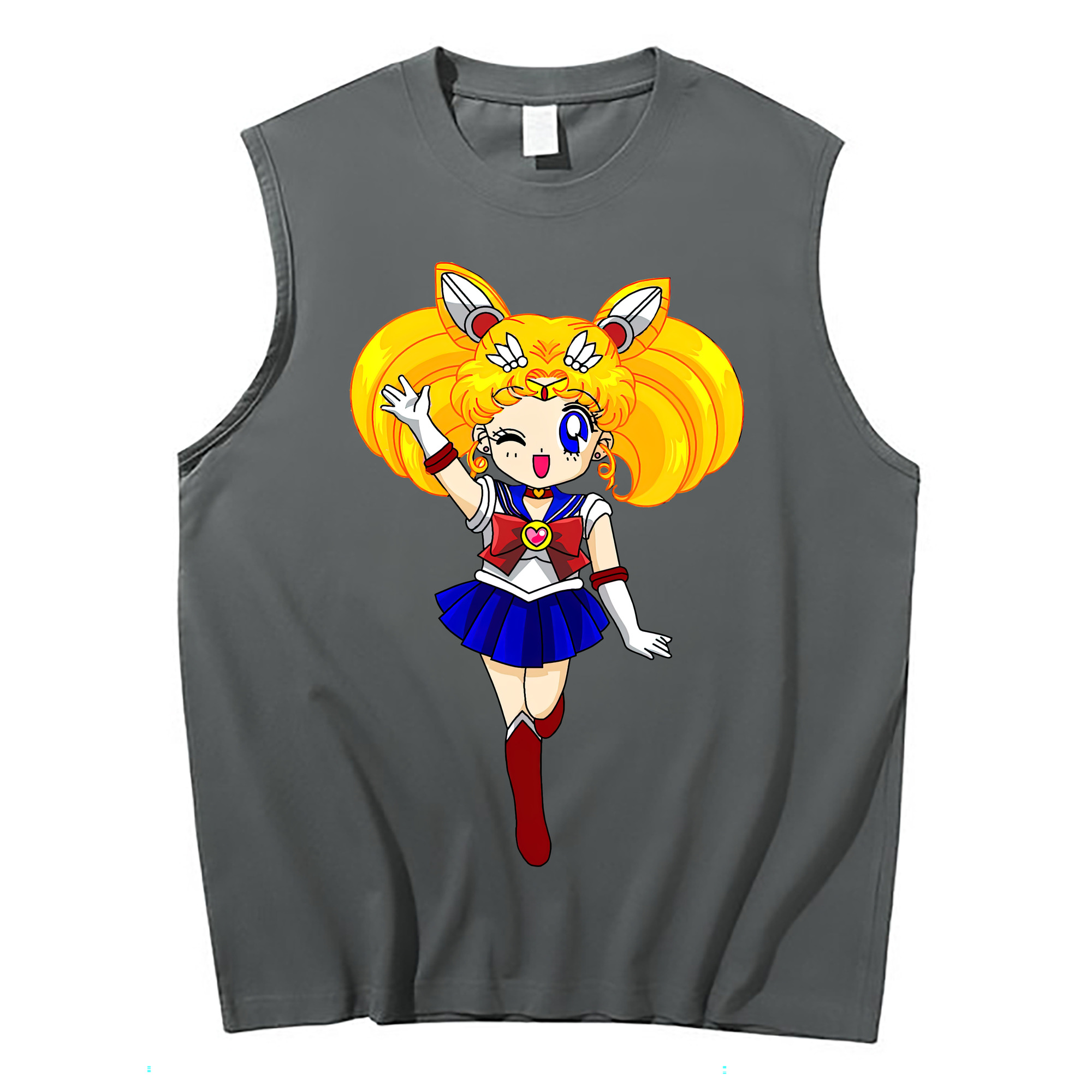 （画像用） 美少女戦士セーラームーン 月野 うさぎ つきの うさぎ Sailor Moon Tsukino Usagi コットン100％タンクトップ（フロントプリント）